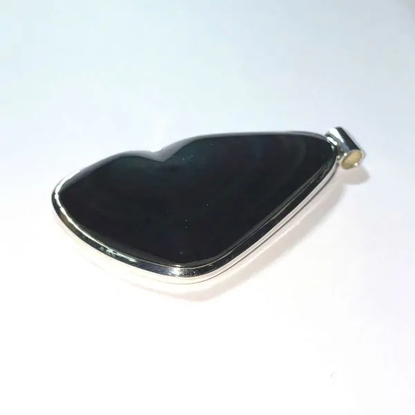 Pendentif Obsidienne Oeil Céleste serti sur Argent 925 2 - Bijoux créateurs & Lithothérapie |Dans les Yeux de Gaïa