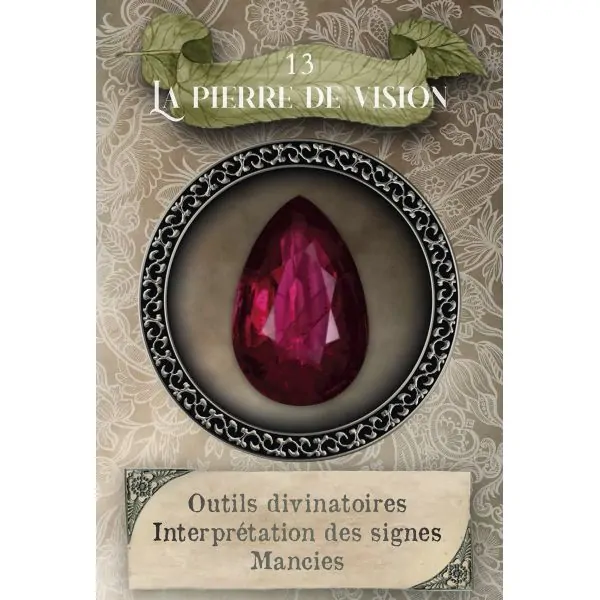 Carte "La pierre de vision" du tarot magique de la sorcière blanche | Dans les Yeux de Gaia