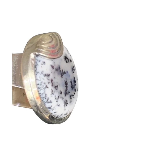Bague en Agate Dendrite serti sur Argent 925 5 - Lithothérapie & Minéraux |Dans les Yeux de Gaïa
