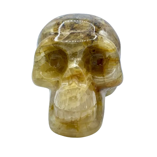 Crâne en Quartz Hématoïde - de face | Dans les Yeux de Gaïa