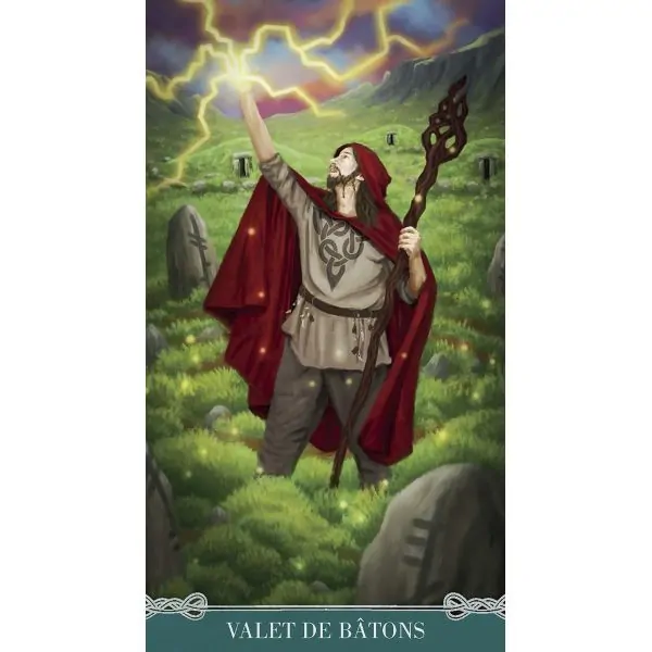 Carte "Valet de bâtons" du Tarot Celtique Universel | Dans les Yeux de Gaia