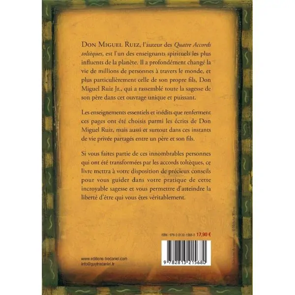 Le livre de sagesse toltèque de Don Miguel Ruiz - Livre de dos | Dans les Yeux de Gaïa