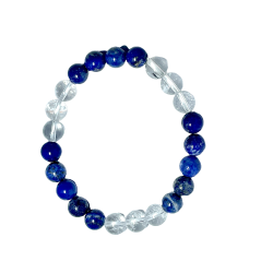 Bracelet en Lapis Lazuli et Cristal de Roche 1| Dans Les Yeux De Gaia |