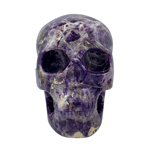 Crâne en Améthyste - de face | Dans les Yeux de Gaïa