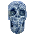 Crâne en Cyanite - de face | Dans les Yeux de Gaïa