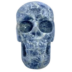 Crâne en Cyanite - de face | Dans les Yeux de Gaïa