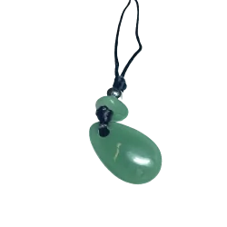 Collier Aventurine Verte Perle métallique Cordon noir | Pendentifs en Minéraux | Dans les yeux de Gaïa