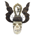 Crâne népalais en Cristal de Roche de l'Himalaya avec Dakini en bronze 2| Dans les Yeux de Gaïa