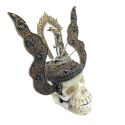 Crâne népalais en Cristal de Roche de l'Himalaya avec Dakini en bronze 3| Dans les Yeux de Gaïa