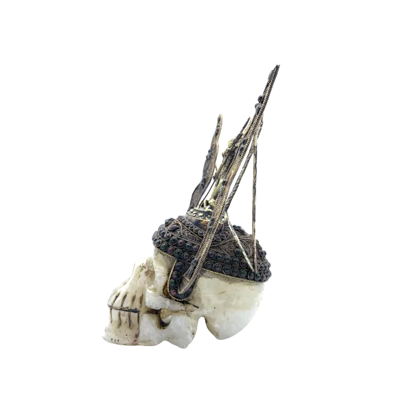 Crâne népalais en Cristal de Roche de l'Himalaya avec Dakini en bronze 4| Dans les Yeux de Gaïa