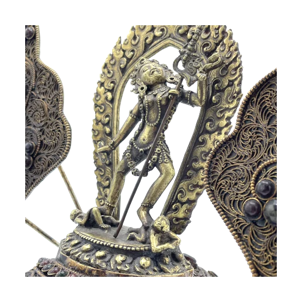 Crâne népalais en Cristal de Roche de l'Himalaya avec Dakini en bronze 7| Dans les Yeux de Gaïa