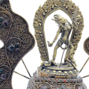 Crâne népalais en Cristal de Roche de l'Himalaya avec Dakini en bronze 8| Dans les Yeux de Gaïa