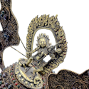 Crâne népalais en Cristal de Roche de l'Himalaya avec Dakini en bronze 9 | Dans les Yeux de Gaïa