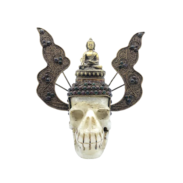 Crâne ancien népalais en cristal de roche de L'Himalaya 3kg | Crânes de Cristal | Dans les yeux de Gaïa