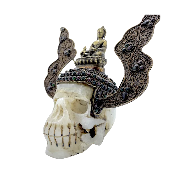 Crâne ancien népalais en cristal de roche de L'Himalaya 3kg | Crânes de Cristal | Dans les yeux de Gaïa