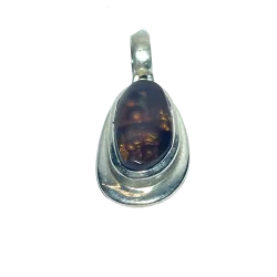 Pendentif en Opale de Feu serti Argent 925 1 | Dans les yeux de Gaïa