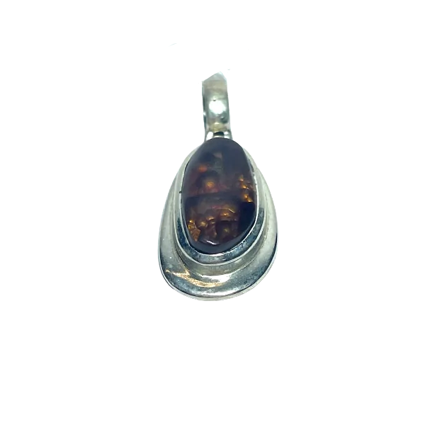 Pendentif en Opale de Feu serti Argent 925 1 | Dans les yeux de Gaïa