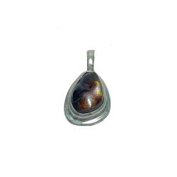 Pendentif en Opale de Feu serti en Argent 925 1 | Dans les yeux de Gaïa