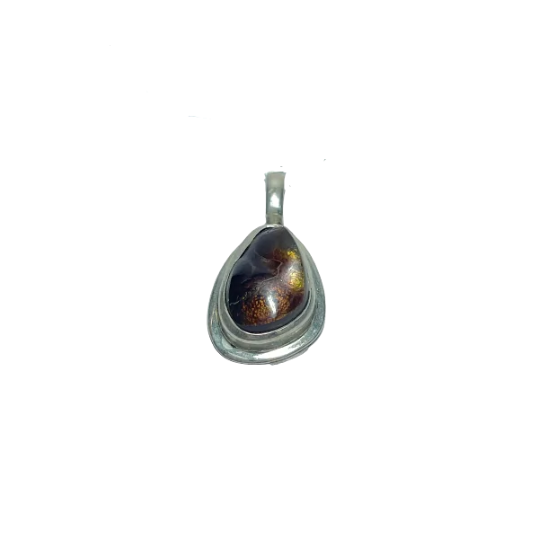 Pendentif en Opale de Feu serti en Argent 925 1 | Dans les yeux de Gaïa