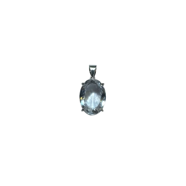 Pendentif en Cristal de Roche facetté serti en Argent 925 | Dans les Yeux de Gaïa
