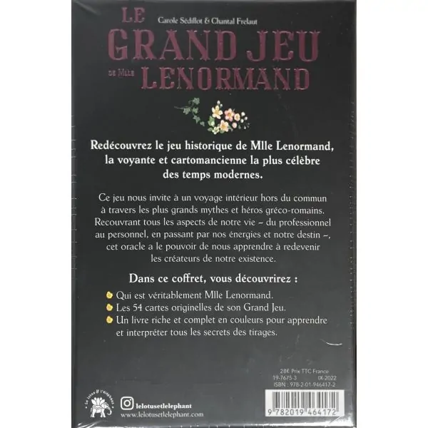 Le Grand jeu de Mlle Lenormand - dos| Dans les Yeux de Gaïa