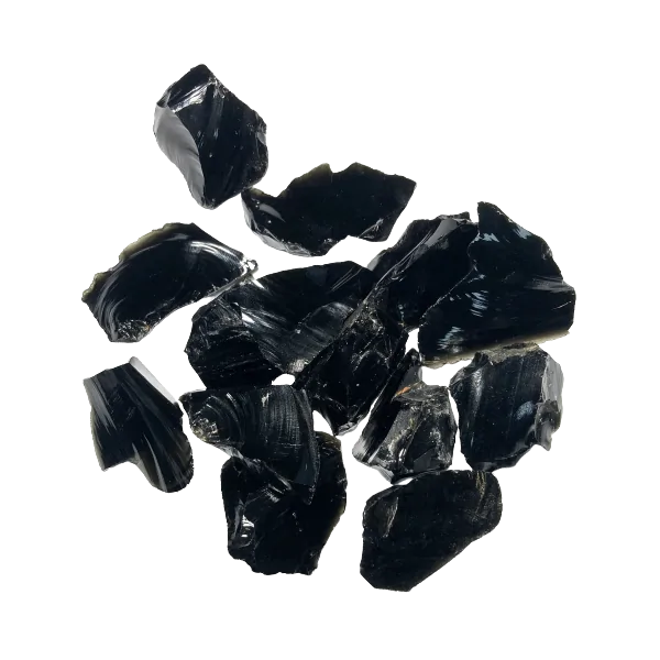 Obsidienne noire - pierre roulèe - chakra bordeaux