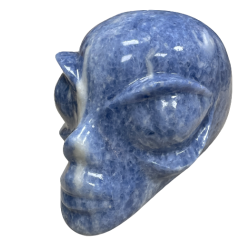 crâne alien en calcite bleue 1 | dans les yeux de Gaïa