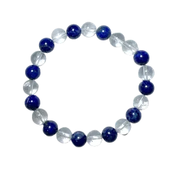 Bracelet en Lapis Lazuli et Cristal de roche | Dans les Yeux de Gaïa