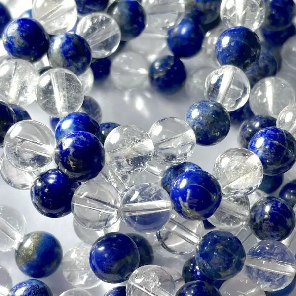 Bracelet en Lapis Lazuli et Cristal de roche detail| Dans les Yeux de Gaïa