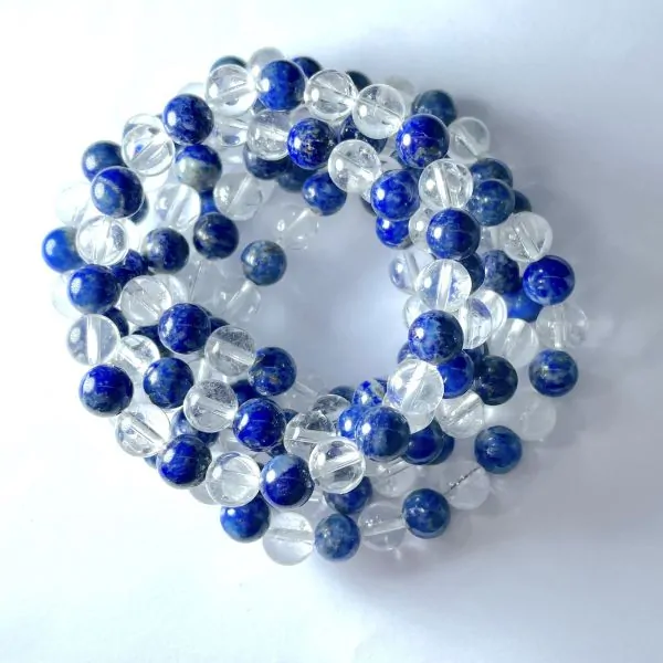 Bracelet en Lapis Lazuli et Cristal de roche 1| Dans les Yeux de Gaïa
