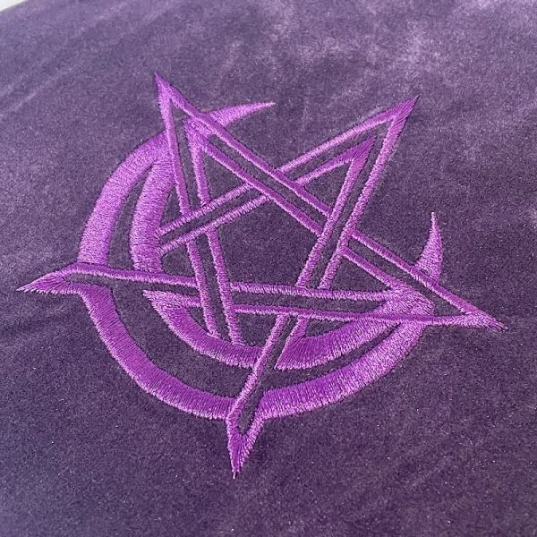 Bourse en velours violette symbole Wicca| Dans les Yeux de Gaïa