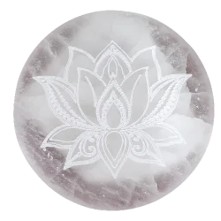 Disque Sélénite Fleur de Lotus Moyen modèle 1 | Dans les yeux de Gaïa