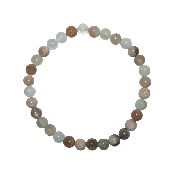 Bracelet en Pierre de Lune multicolore 6 mm| Dans les yeux de Gaïa