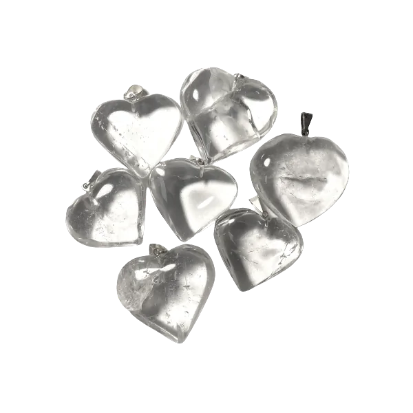 Pendentif Coeur en cristal de Roche 2| Dans les Yeux de Gaïa