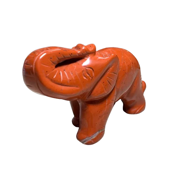 Éléphant en Jaspe Rouge 1 - Sculptures |Dans les Yeux de Gaïa