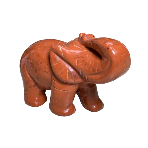 Éléphant en Jaspe Rouge 2 - Sculptures |Dans les Yeux de Gaïa