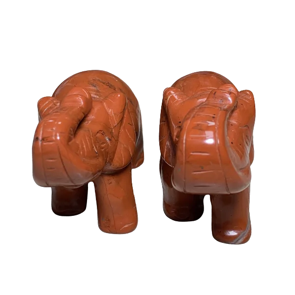 Éléphant en Jaspe Rouge 5 - Sculptures |Dans les Yeux de Gaïa