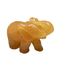 Éléphant en Calcite jaune |Dans les Yeux de Gaïa