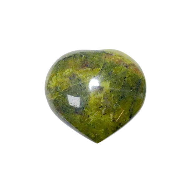 Coeur en Opale Verte - Lithothérapie - bien-être - Face | Dans les Yeux de Gaïa