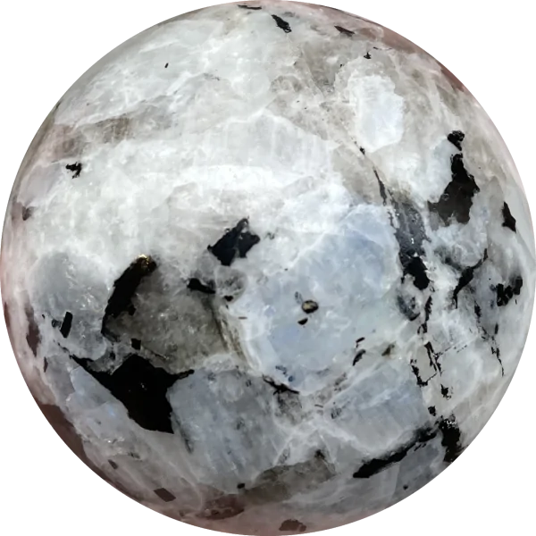 Sphère en Pierre de Lune blanche 2| Dans les Yeux de Gaïa