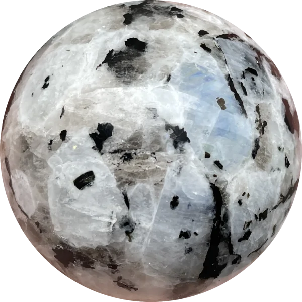 Sphère en Pierre de Lune blanche 1| Dans les Yeux de Gaïa