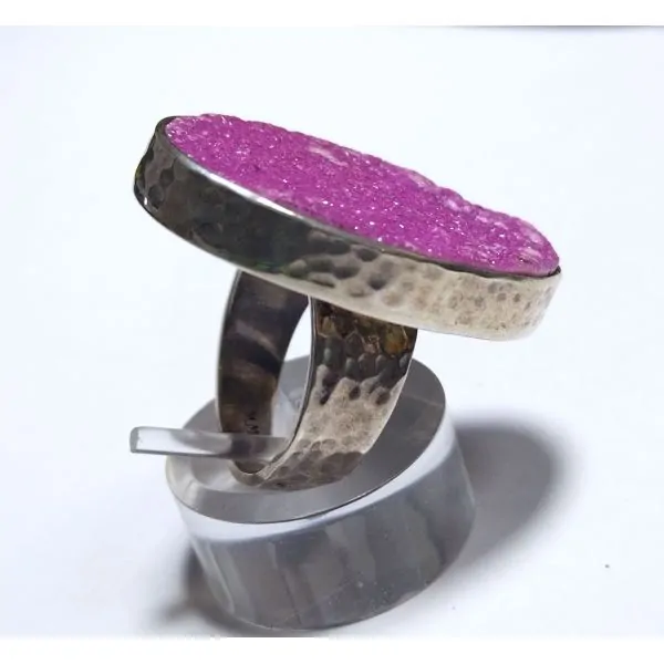 Bague en Cobalto-calcite sertie Argent 925 - Face 4 | Dans les Yeux de Gaïa