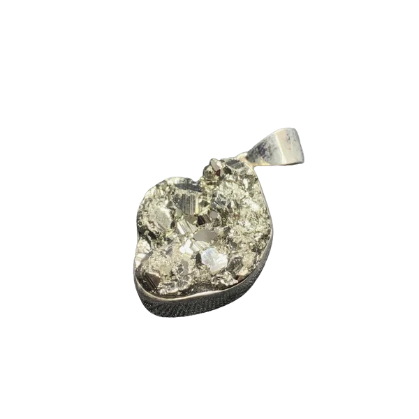 Pendentif en Pyrite sertie sur Argent 925 - Bijoux lithothérapie |Dans les Yeux de Gaïa 3