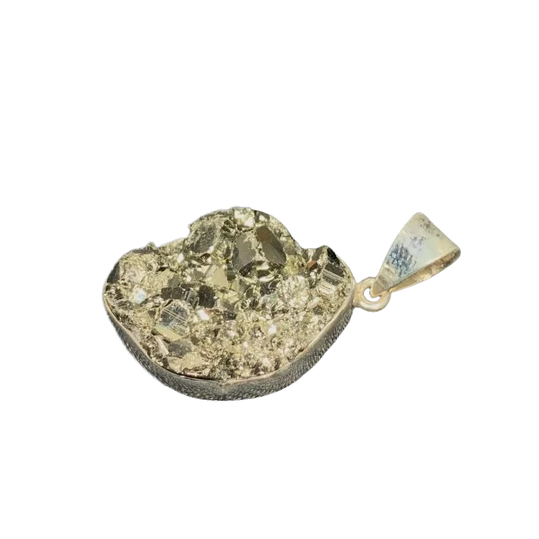 Pendentif en Pyrite sertie sur Argent 925 - Bijoux lithothérapie |Dans les Yeux de Gaïa 4