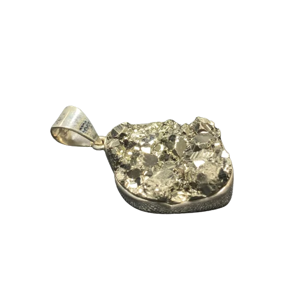 Pendentif en Pyrite sertie sur Argent 925 - Bijoux lithothérapie |Dans les Yeux de Gaïa 5