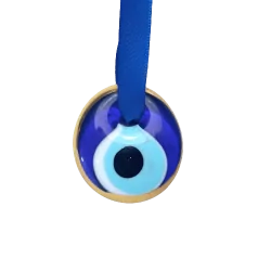 Nazar Boncuk - Oeil Bleu de Protection (Rond Doré). Face 1 | Amulettes, talismans | Dans les yeux de Gaïa
