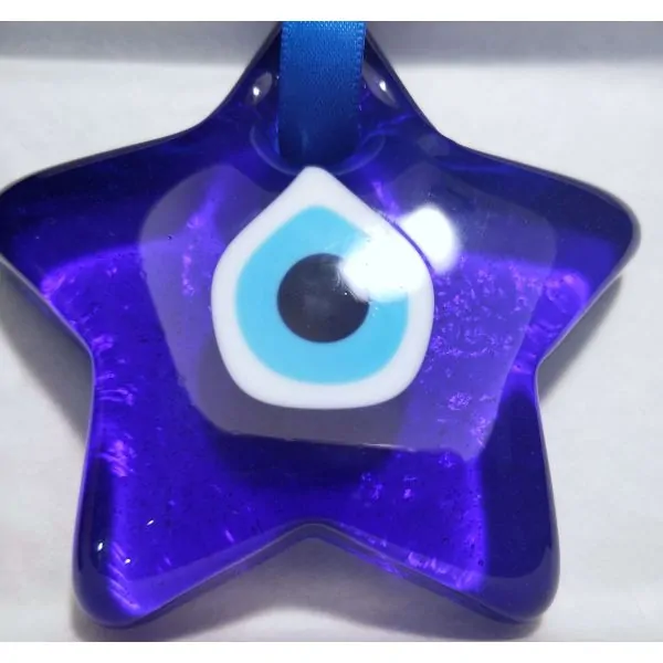 Nazar Boncuk - Oeil Bleu de Protection (Étoile) - Close up | Amulettes, talismans | Dans les yeux de Gaïa