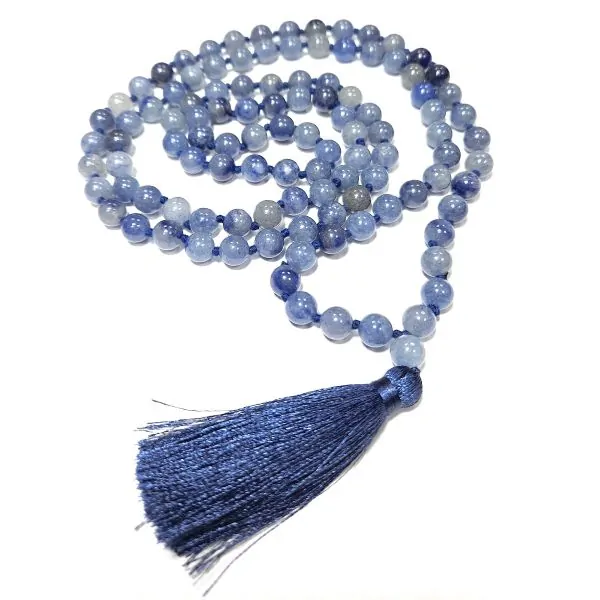 Mala 108 perles en Aventurine Bleue | Colliers en Minéraux | Dans les yeux de Gaïa