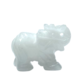 Petite sculpture d'éléphant en Cristal de roche | Dans les Yeux de Gaïa