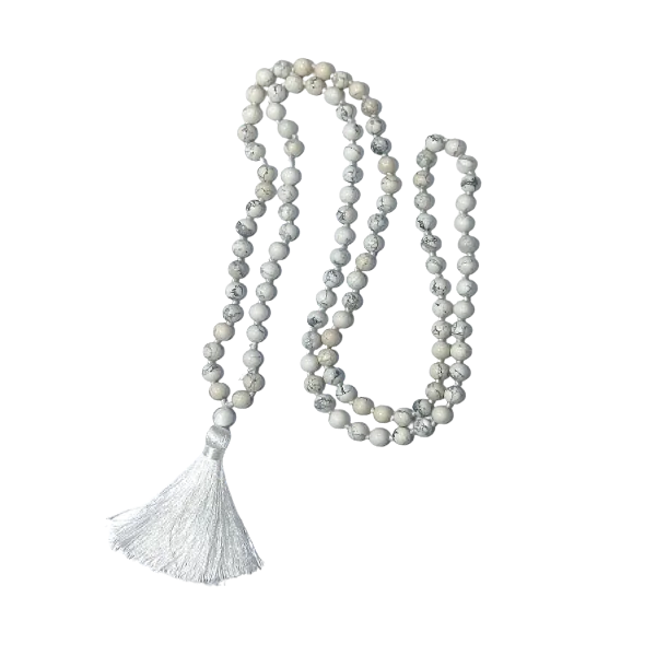 Mala 108 perles Howlite | Dans les yeux de Gaïa